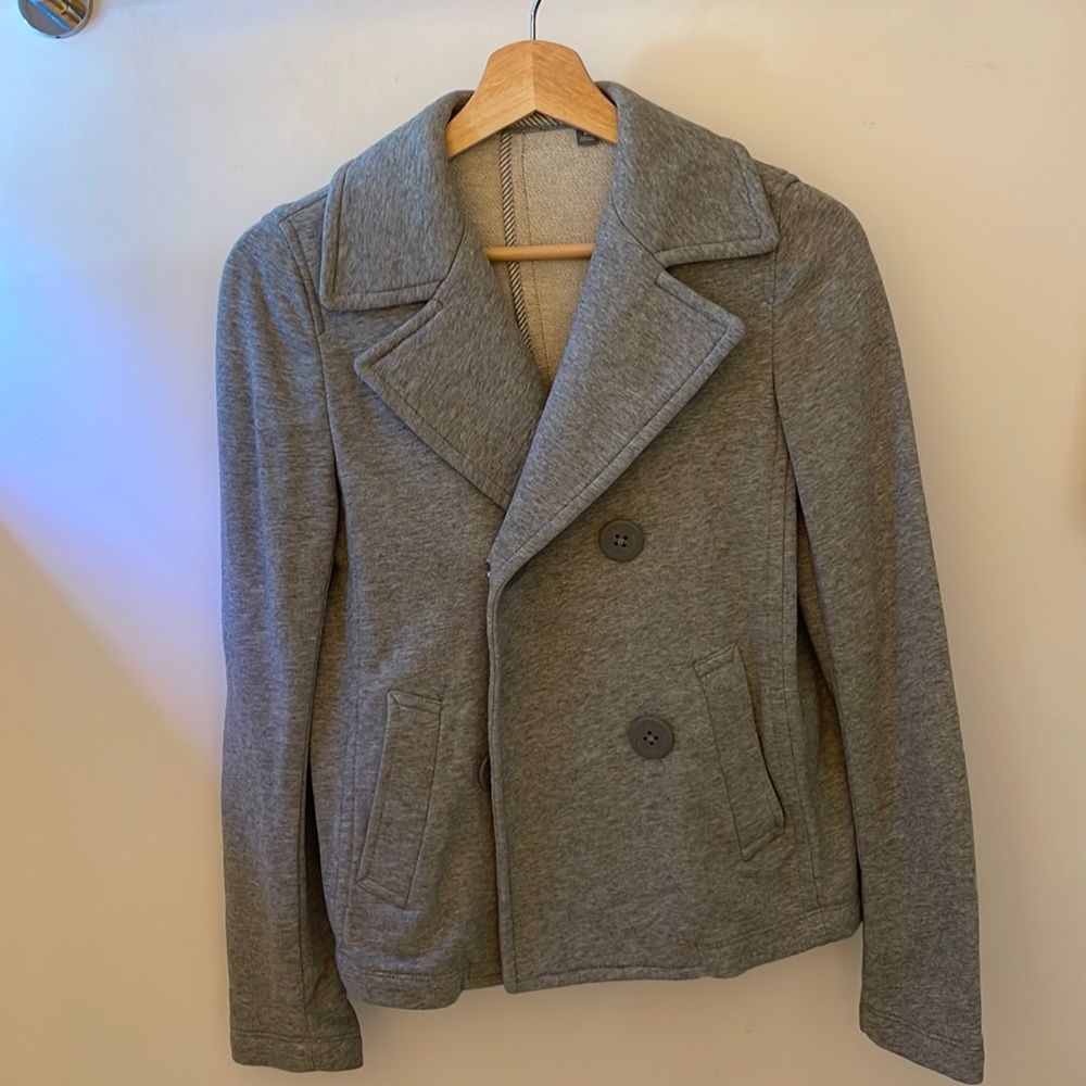 Uniqlo Light Gray Sweater Jacket/Blazer